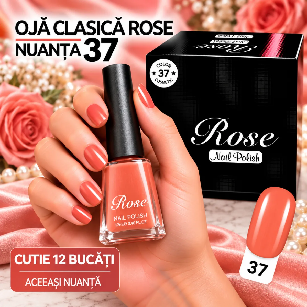 Ojă Clasică Rose Engros - Nuanța 37 - Cutie 12 Bucăți — Image 1
