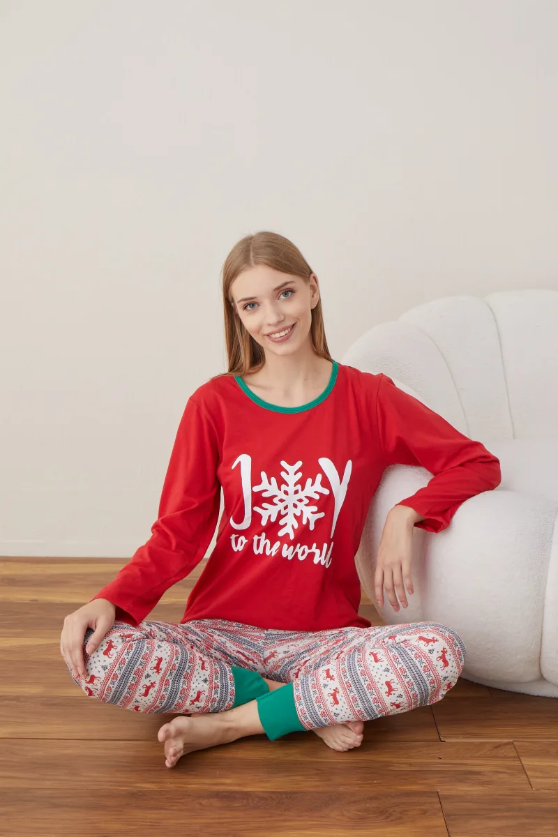Pijama Dama Craciun ,maneca lunga ,pantaloni lungi,Engros — Image 1