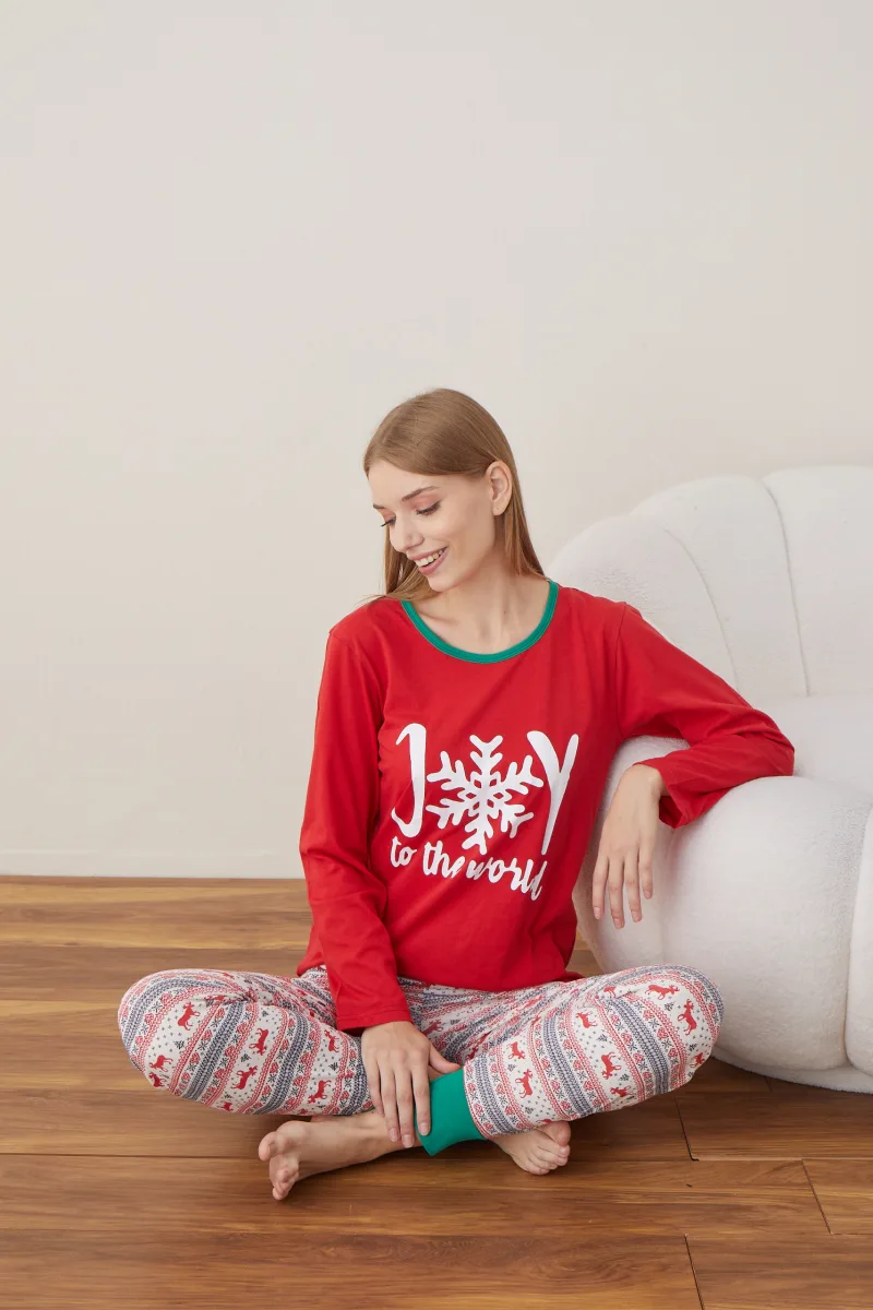 Pijama Dama Craciun ,maneca lunga ,pantaloni lungi,Engros — Image 2