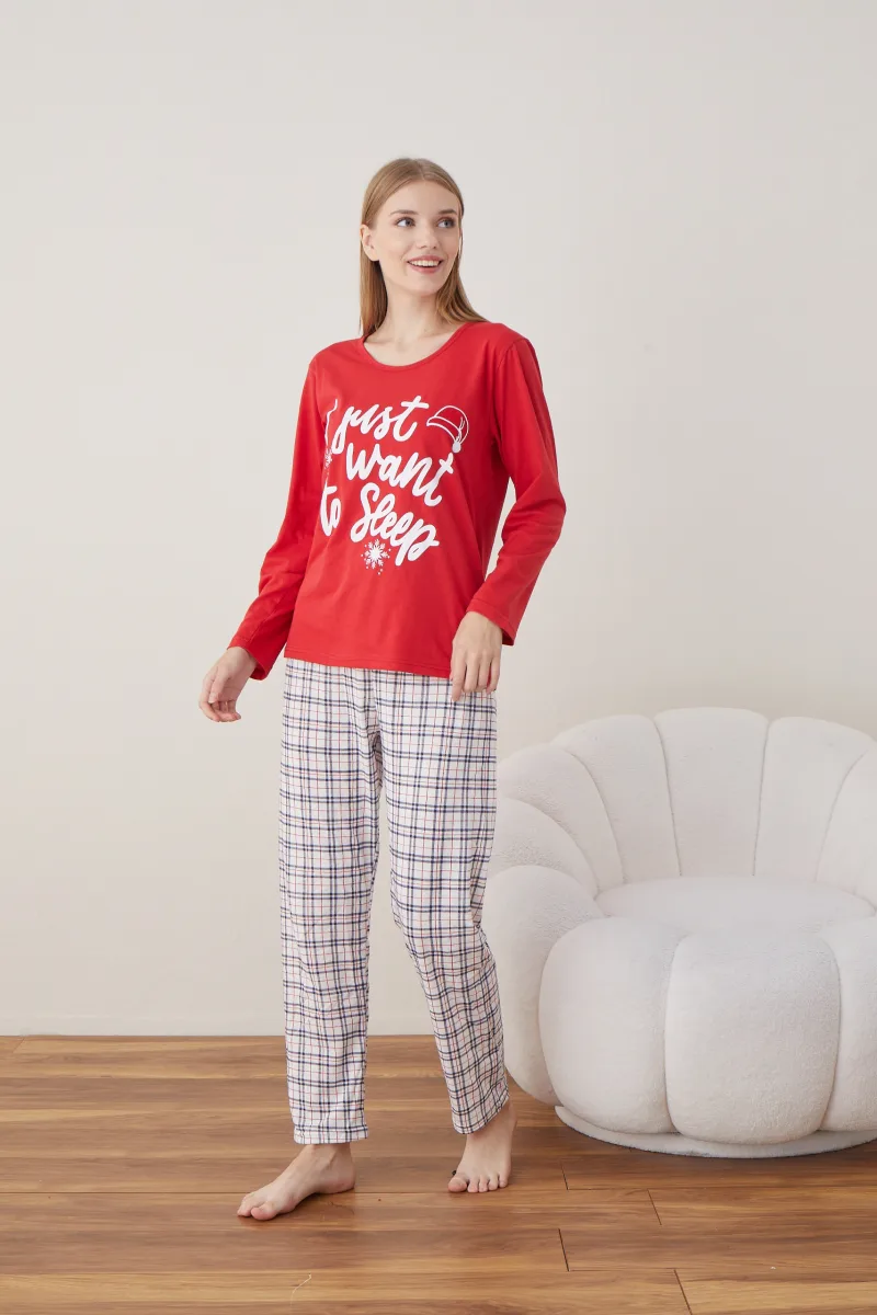 Pijama Dama Craciun   ,maneca lunga ,pantaloni lungi,Engros — Image 8