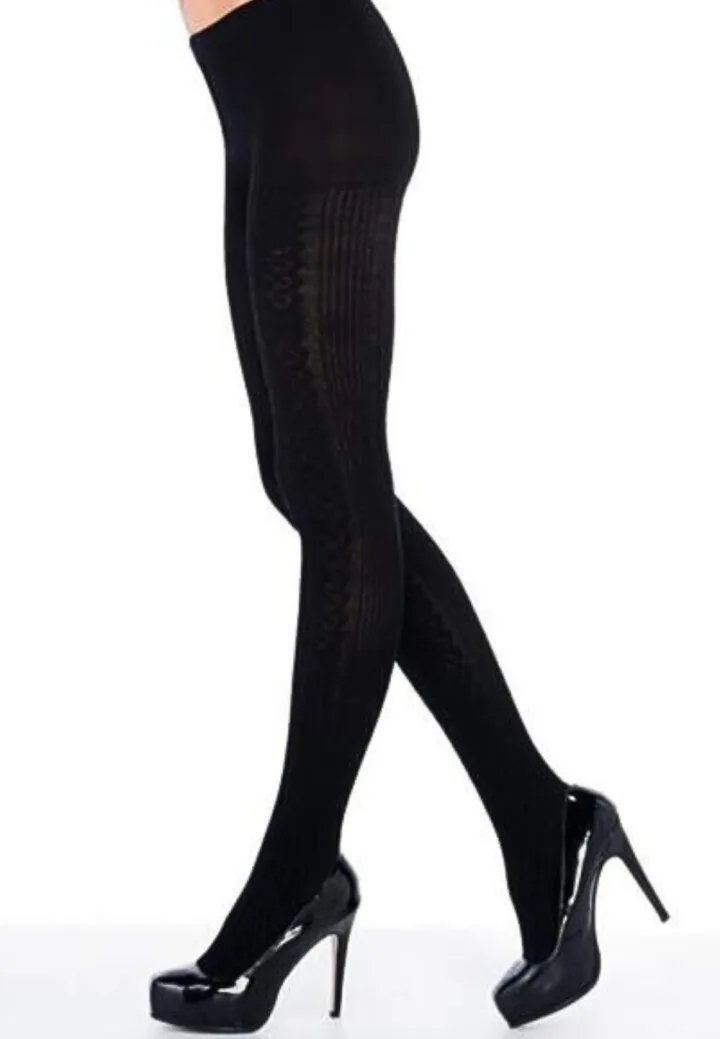 Dres damă Penti 220 DEN ,,Rosa''- cu model croșetat, Culoare negru,Engros — Image 1
