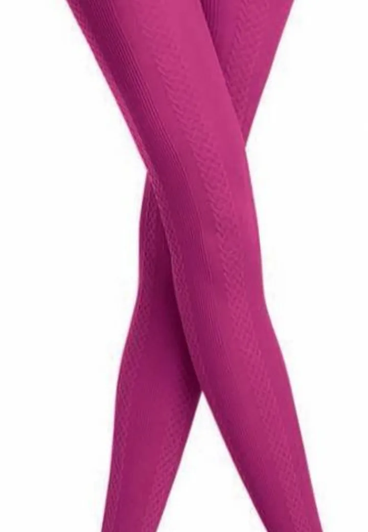 Dres damă Penti 60 DEN ,,Gilda''- cu model croșetat, Culoare magenta,Engros — Image 1
