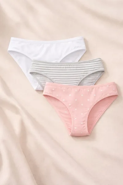 Chilot dama clasic, Set 3 Bucăți,Culoare diversificata, Engros