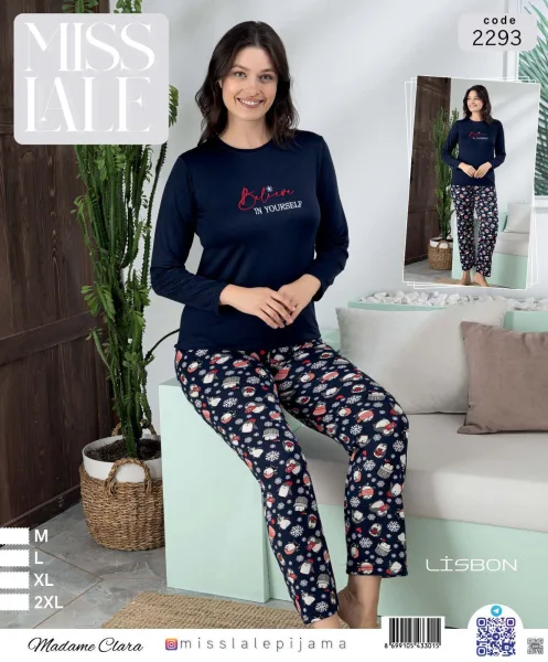 Pijama dama din lisbon, " BELIVE IN YOURSELF ",Culoare negru,En-gros