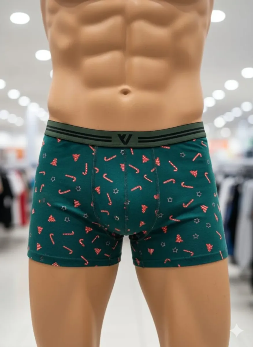 Boxeri barbati de Craciun, imprimeu emoji craciun,culoare diversificata,En-gros — Görsel 2