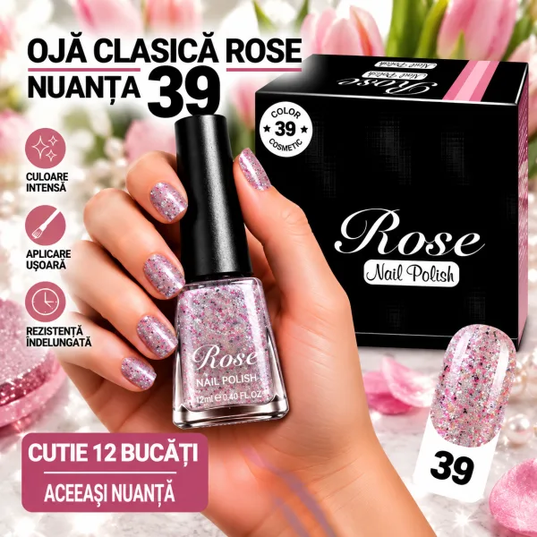 Ojă Clasică Rose Engros - Nuanța 39 - Cutie 12 Bucăți