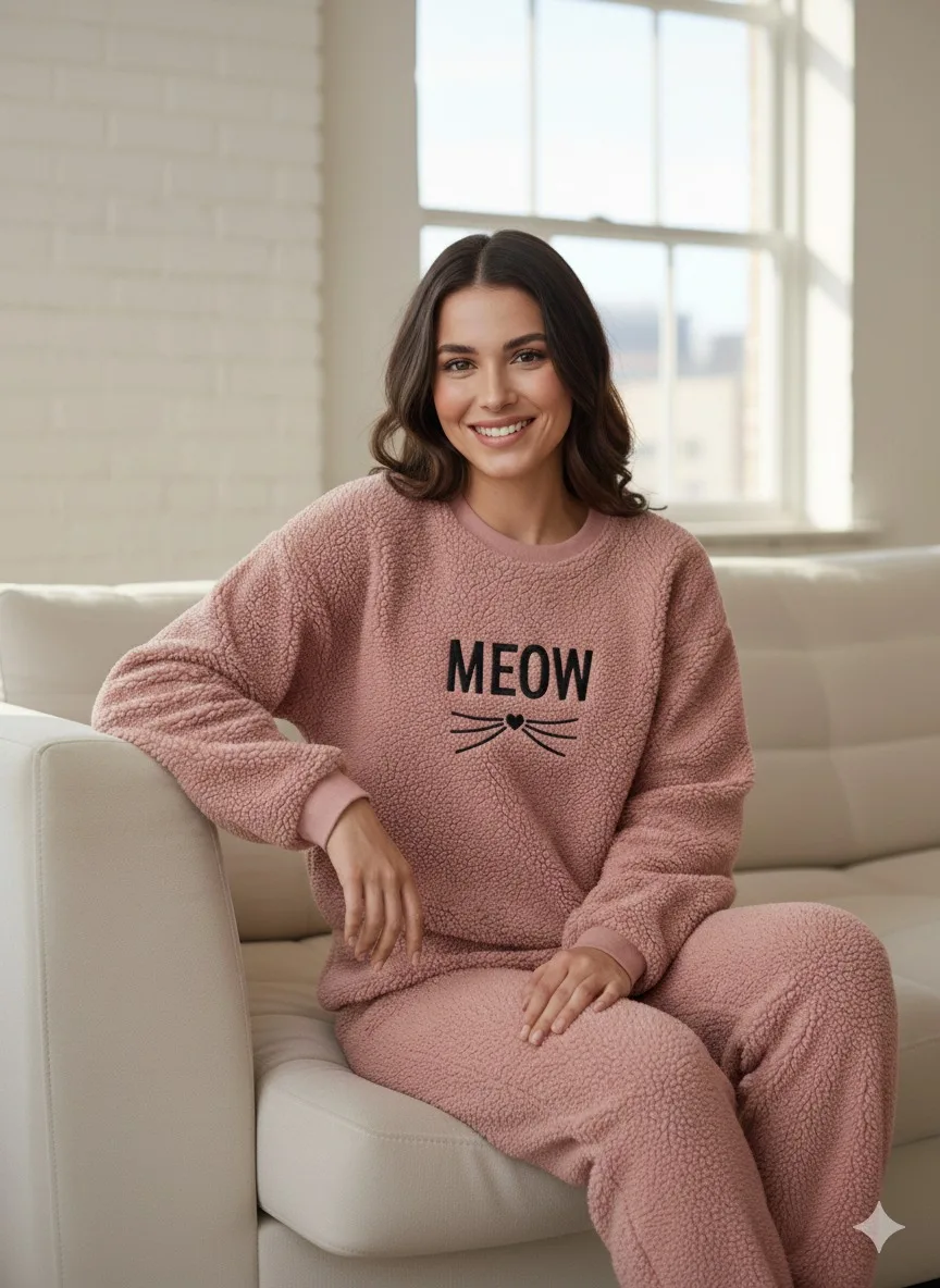 Pijama dama Cocolino , culoare roz pudrat,Engros — Imaginea 1