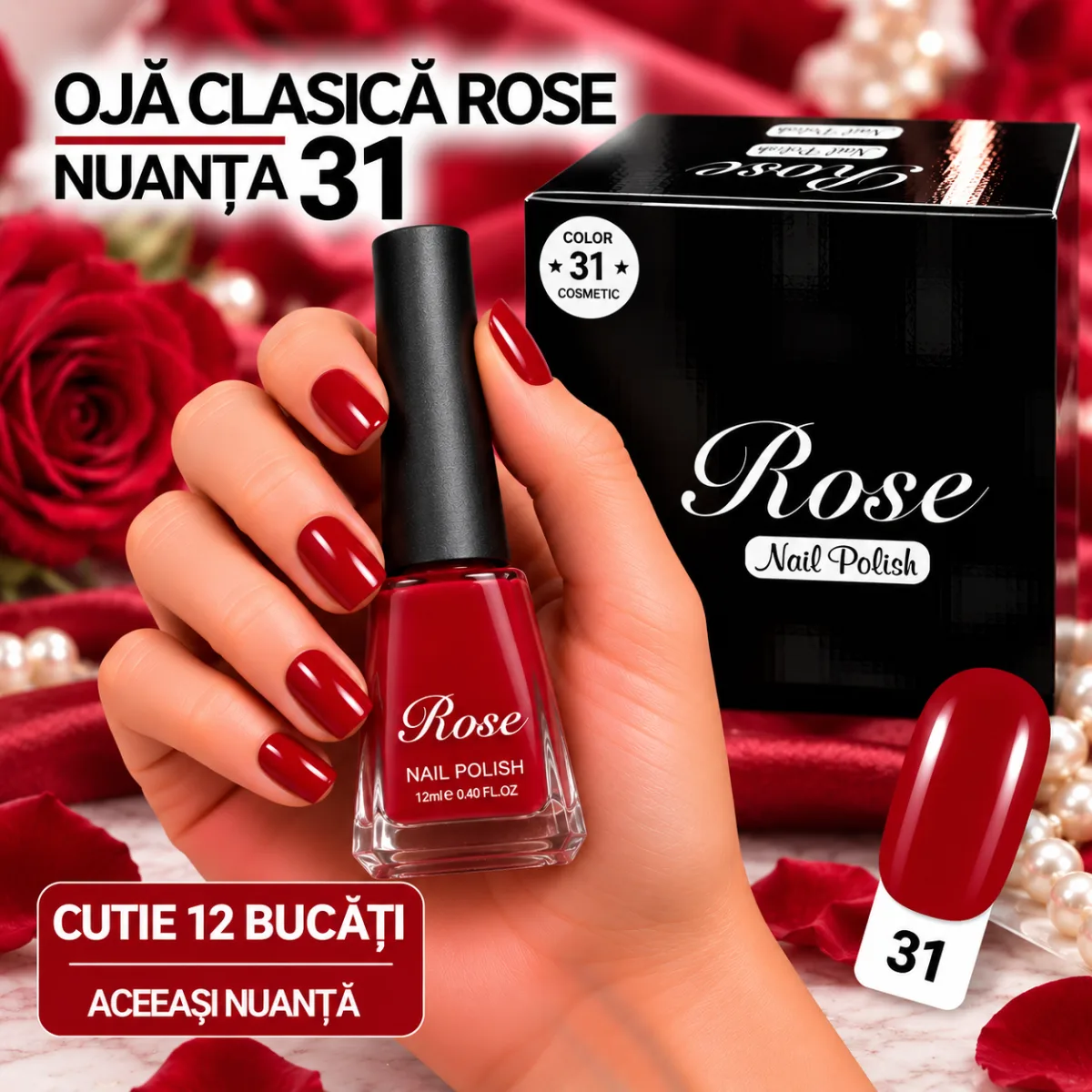 Ojă Clasică Rose Engros - Nuanța 31 - Cutie 12 Bucăți — Imaginea 1