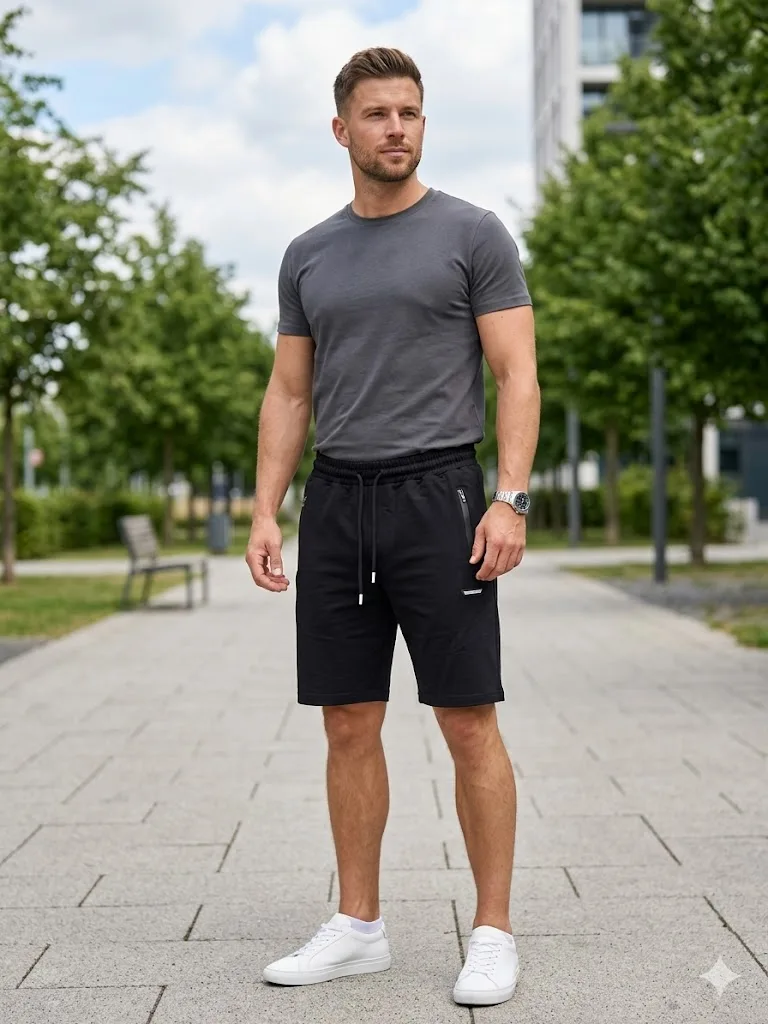 Pantaloni Scurți Bărbați,culoare Negru, Engros — Imaginea 1