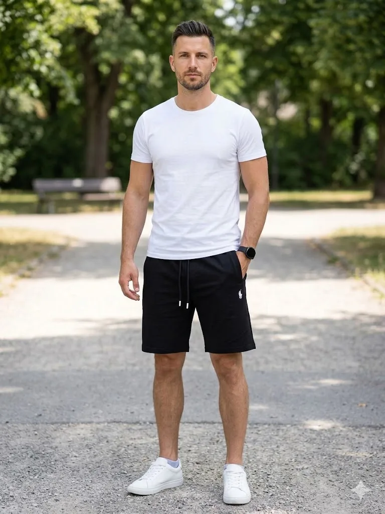 Pantaloni Scurți Bărbați,culoare Negru, Engros — Görsel 1