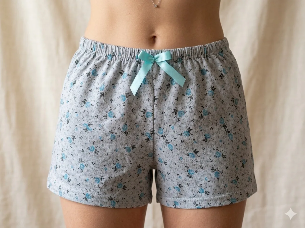 Pantalon scurt dama Serena,culoare gri cu bleu,Engros — Görsel 1