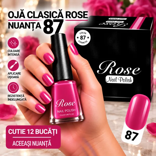 Ojă Clasică Rose Engros - Nuanța 87 - Cutie 12 Bucăți