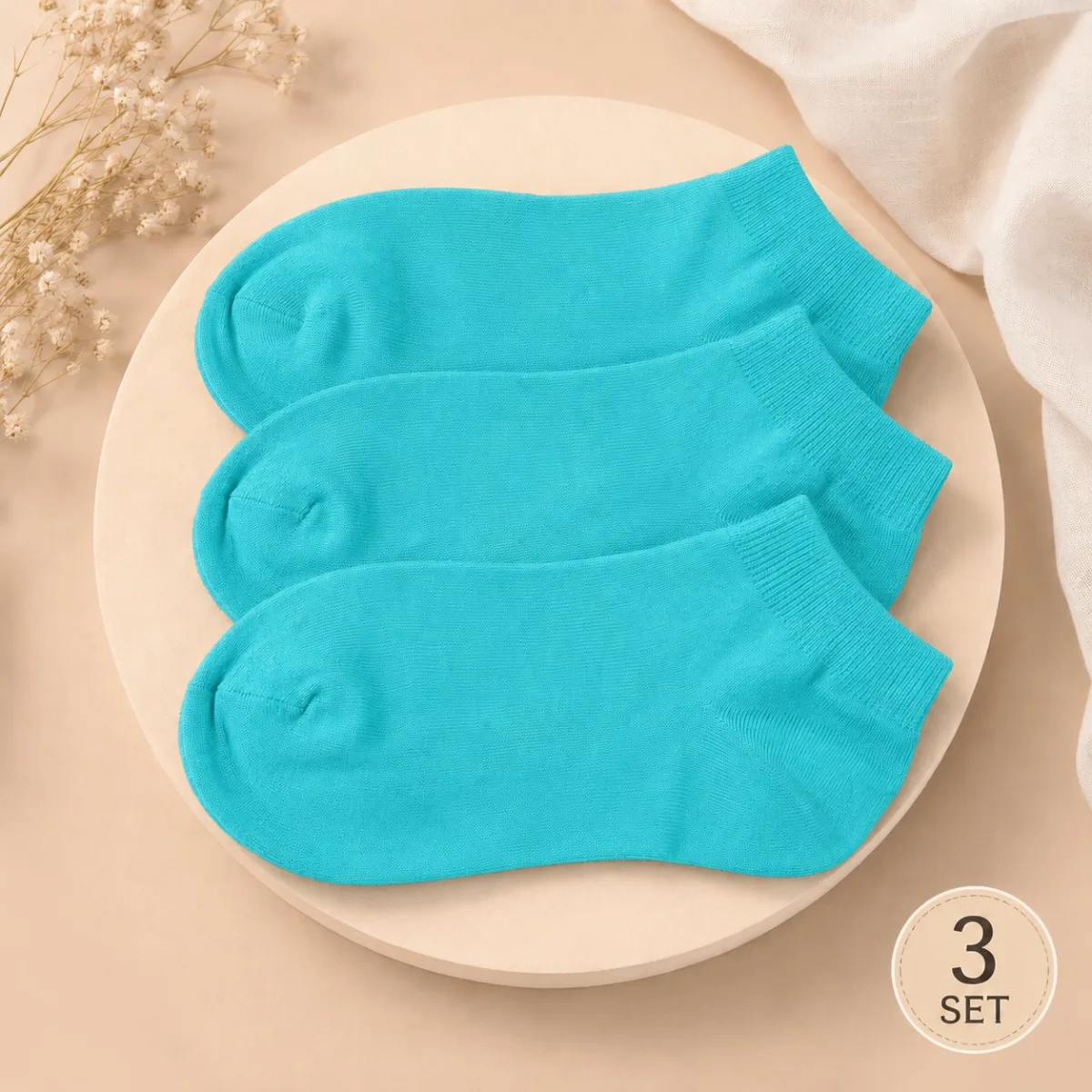 Șosete scurte barbat Serena 3/set– culoare turcoaz ,Engros — Imaginea 1