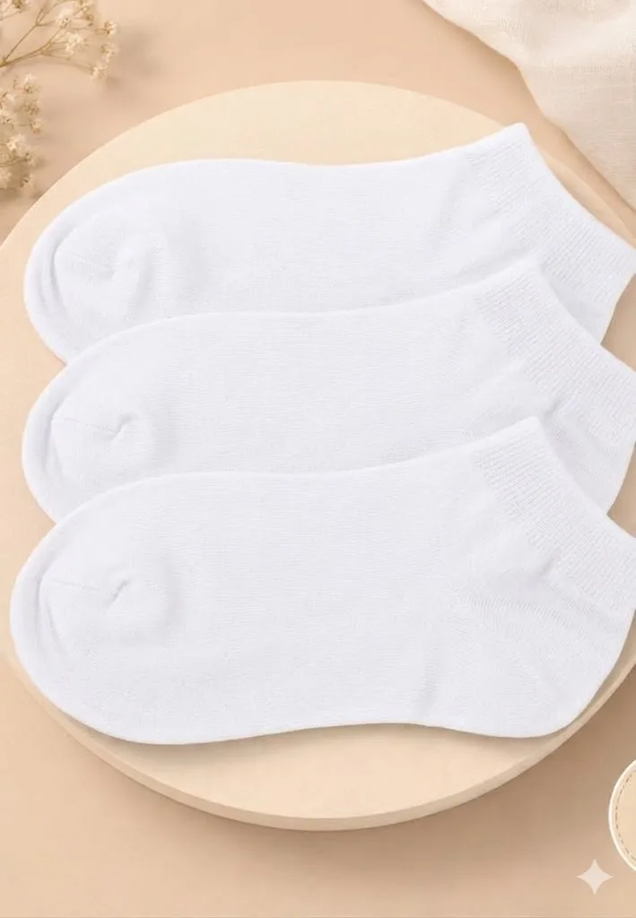 Șosete scurte barbat talpa prosop Serena 3/set– culoare alb ,Engros — Imaginea 1