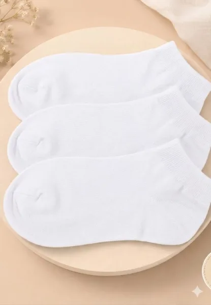 Șosete scurte barbat talpa prosop Serena 3/set– culoare alb ,Engros