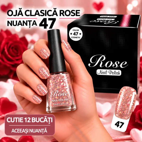 Ojă Clasică Rose Engros - Nuanța 47 - Cutie 12 Bucăți