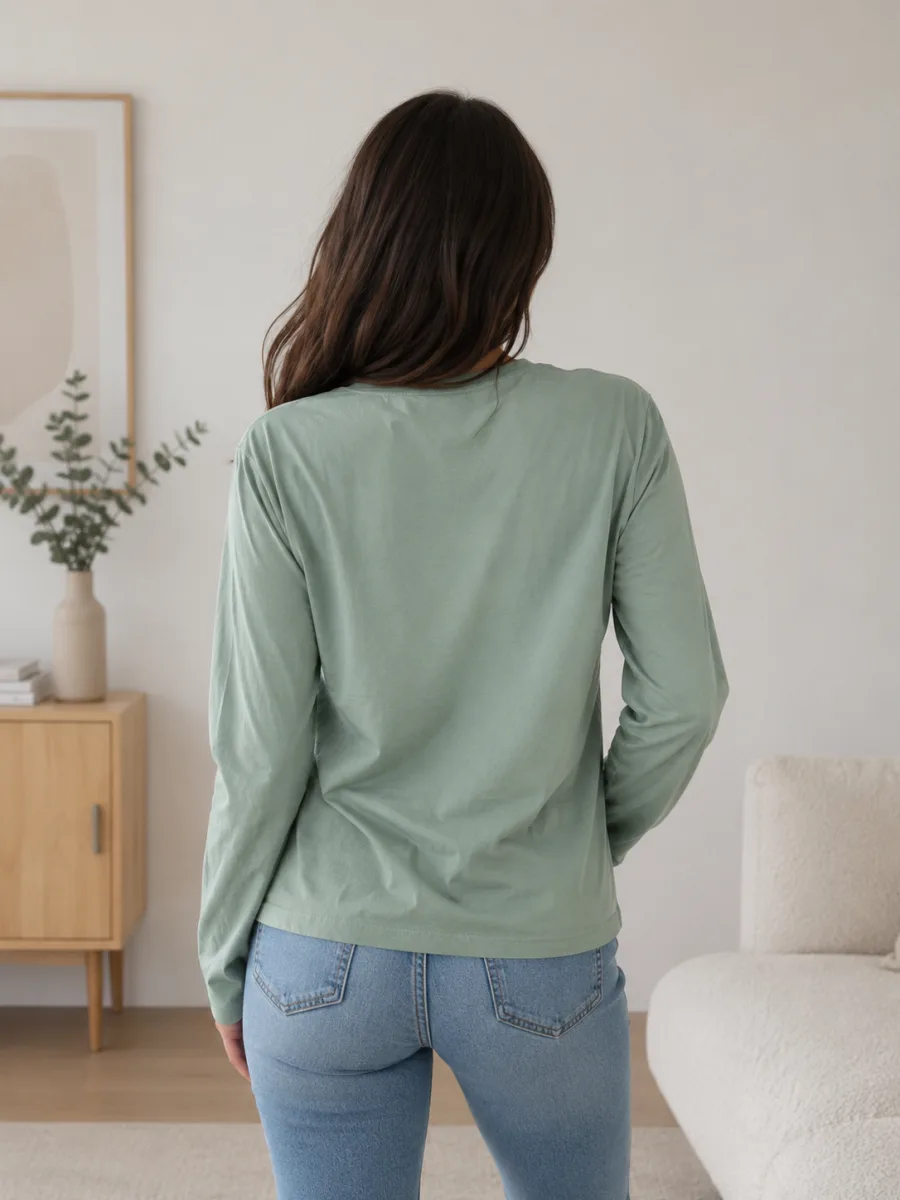 Bluză damă Serena cu imprimeu fluturi,culoare Verde ,Engros — Görsel 2
