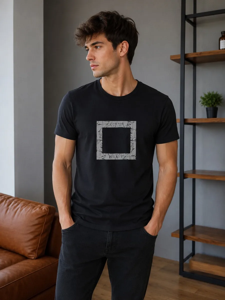 Tricou bărbătesc Serena culoare Negru , Engros — Image 1