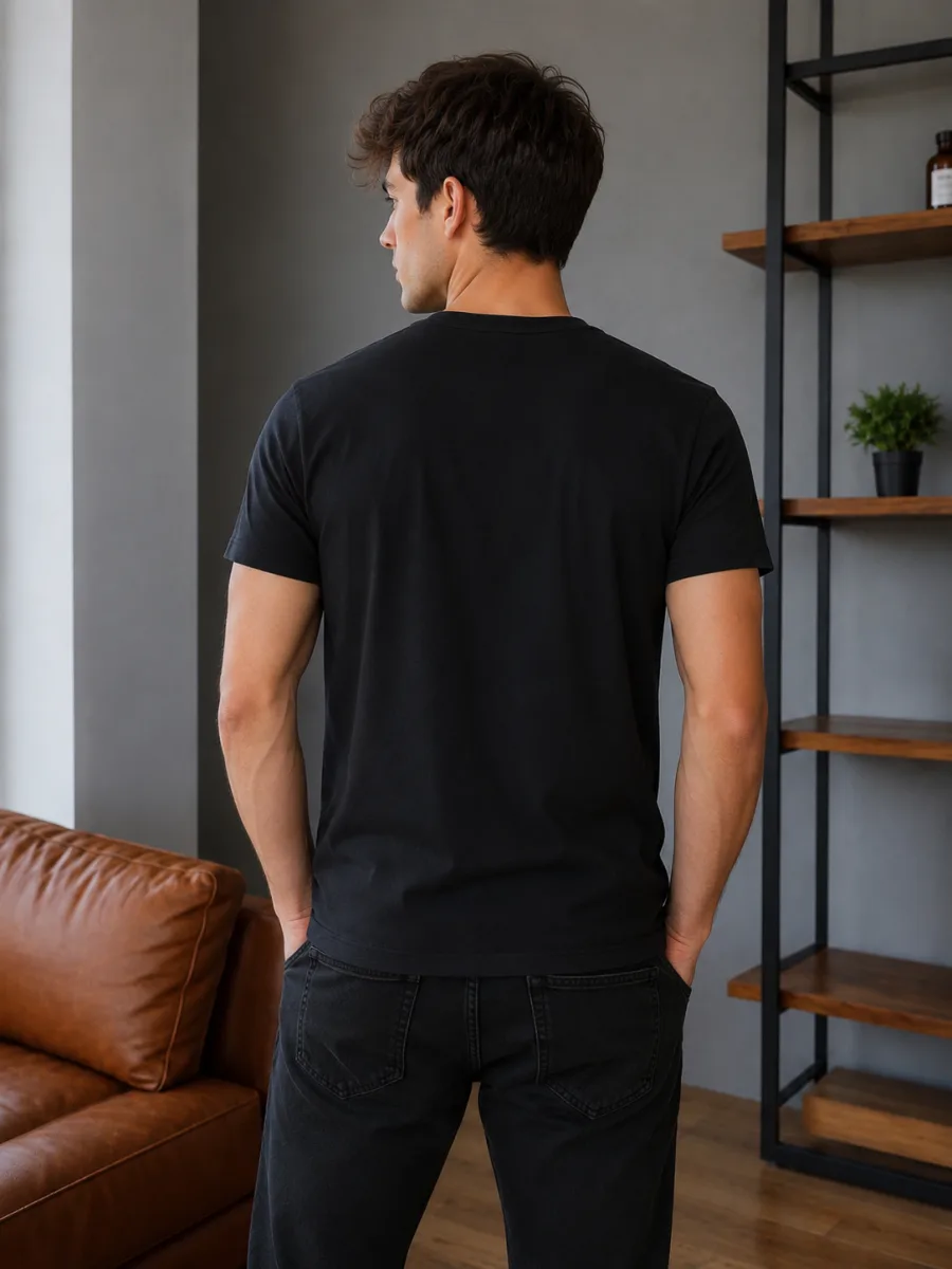 Tricou bărbătesc Serena culoare Negru , Engros — Image 2