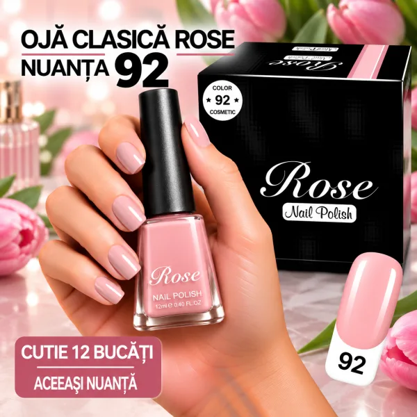 Ojă Clasică Rose Engros - Nuanța 92 - Cutie 12 Bucăți