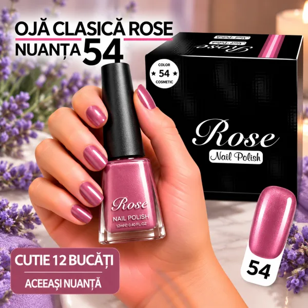 Ojă Clasică Rose Engros - Nuanța 54 - Cutie 12 Bucăți
