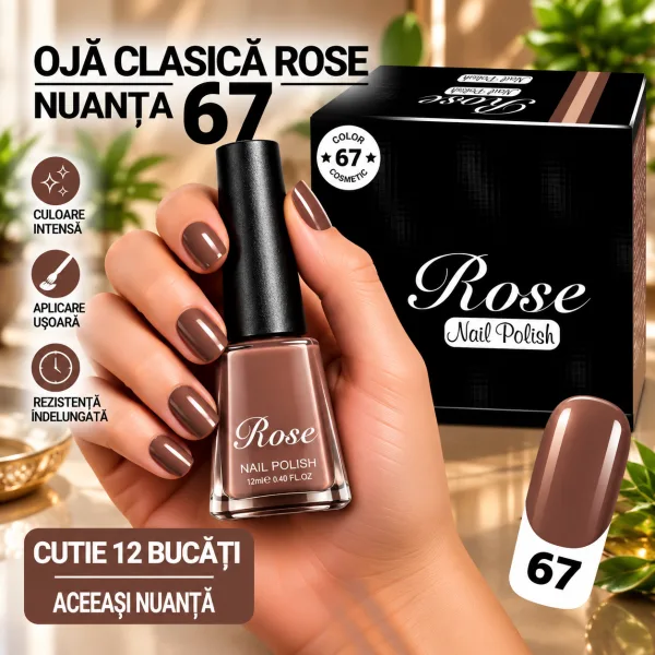 Ojă Clasică Rose Engros - Nuanța 67 - Cutie 12 Bucăți