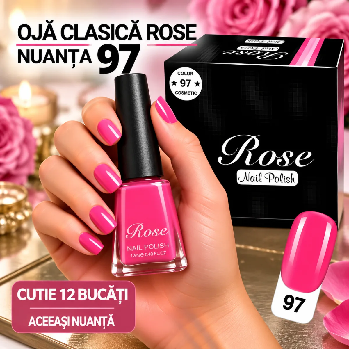 Ojă Clasică Rose Engros - Nuanța 97 - Cutie 12 Bucăți — Image 1