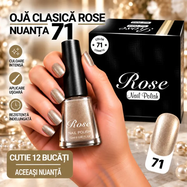 Ojă Clasică Rose Engros - Nuanța 71 - Cutie 12 Bucăți