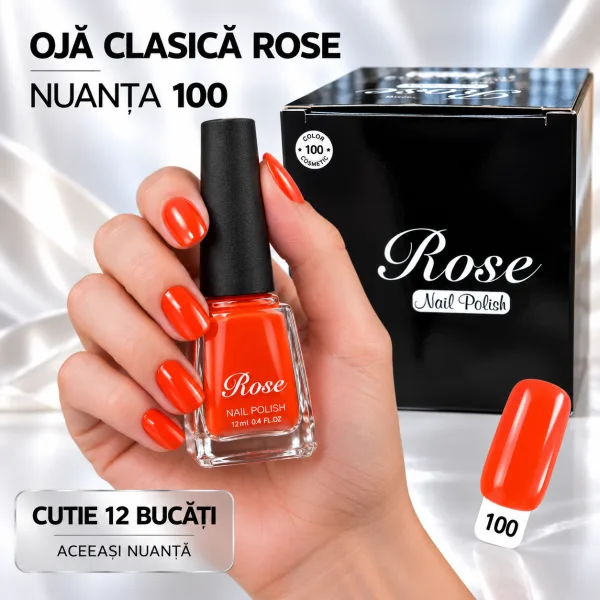 Ojă clasică Rose 12 ml - Nuanța 100 - En-gros