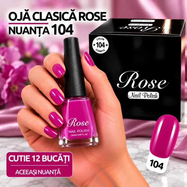 Ojă Clasică Rose Engros - Nuanța 104 - Cutie 12 Bucăți