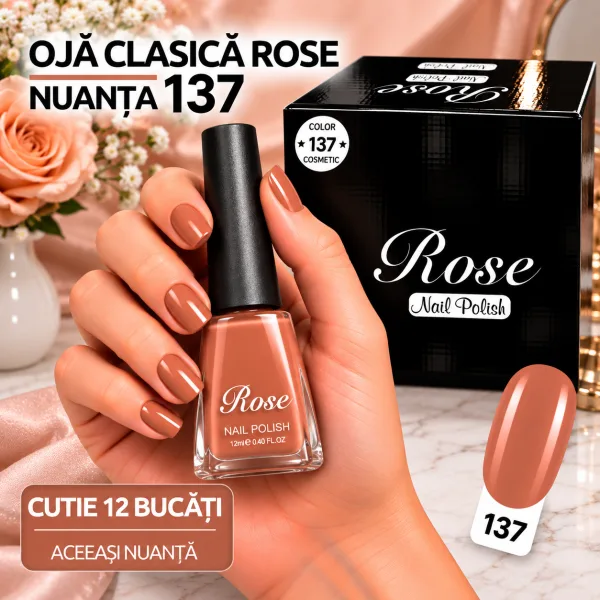 Ojă Clasică Rose 12 ml Engros - Nuanța 137 - Cutie 12 Bucăți