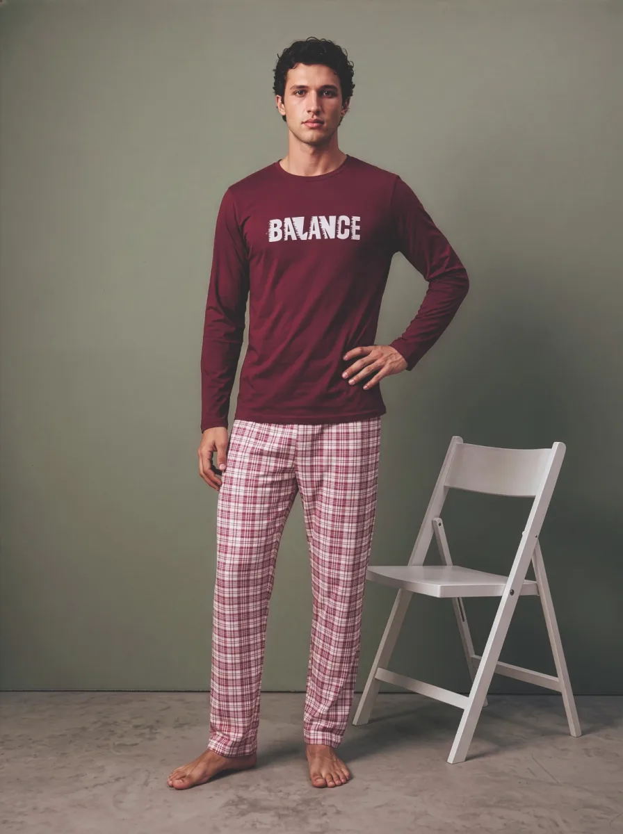 Pijama barbati Serena cu maneca lunga si pantalon lungi ,Engros — Image 2