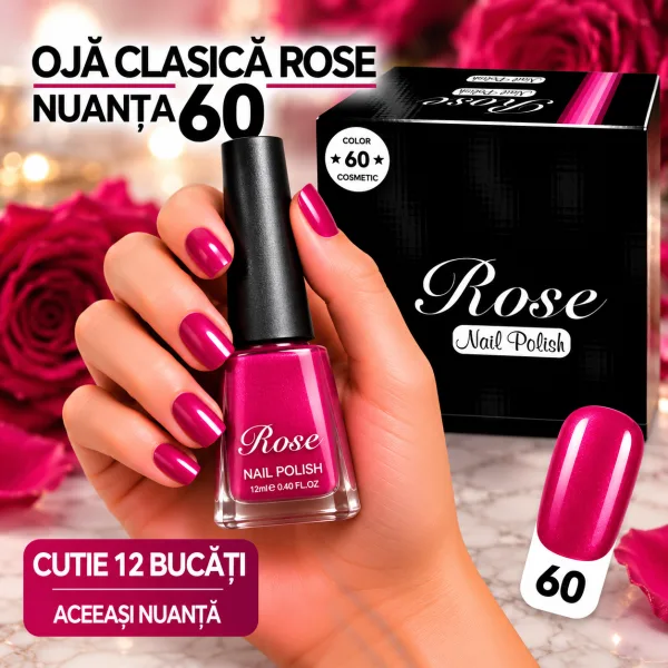 Ojă Clasică Rose Engros - Nuanța 60 - Cutie 12 Bucăți