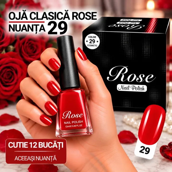 Ojă Clasică Rose 12 ml Engros - Nuanța 29 - Cutie 12 Bucăți