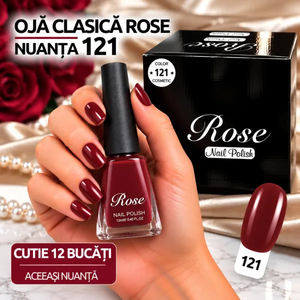 Ojă Clasică Rose 12 ml Engros - Nuanța 121 - Cutie 12 Bucăți