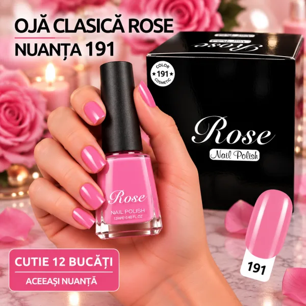 Ojă Clasică Rose Engros - Nuanța 191 - Cutie 12 Bucăți