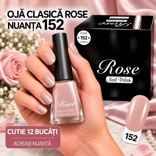 Ojă Clasică Rose 12 ml Engros - Nuanța 152 - Cutie 12 Bucăți