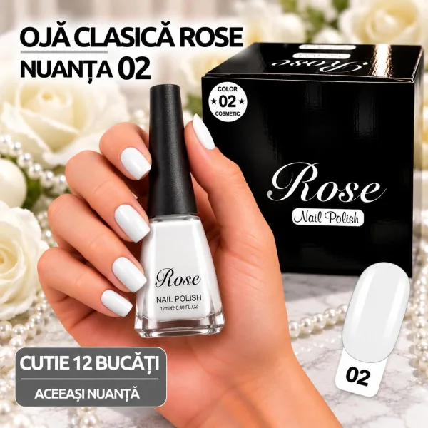 Ojă Clasică Rose Engros - Nuanța 02 - Cutie 12 Bucăți