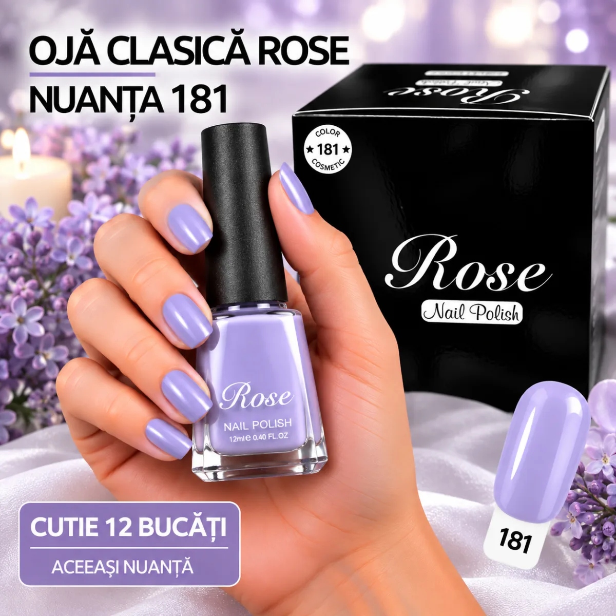 Ojă clasică Rose Nuanța 181 - cutie 12 bucăți En Gros — Image 1