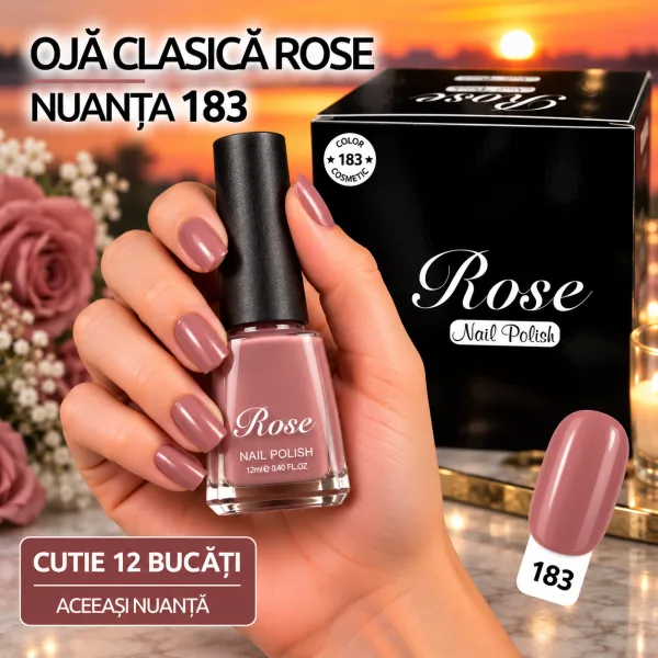 Ojă clasică Rose Nuanța 183 - cutie 12 bucăți Engros