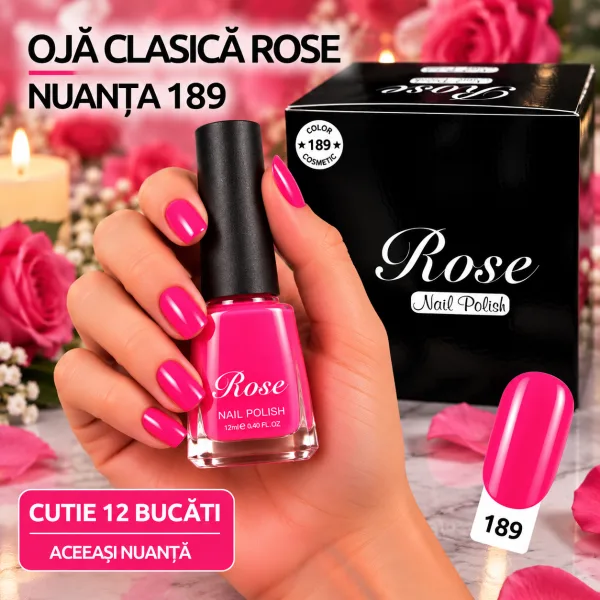 Ojă clasică Rose Nuanța 189 - cutie 12 bucăți En Gros