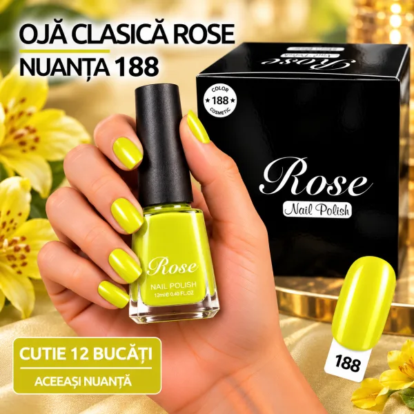 Ojă clasică Rose Nuanța 188 - cutie 12 bucăți Engros