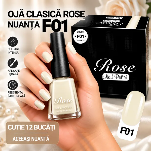Ojă Clasică Rose Engros - Nuanța F01 - Cutie 12 Bucăți