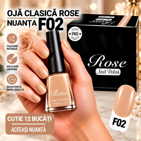 Ojă Clasică Rose Engros - Nuanța F02 - Cutie 12 Bucăți