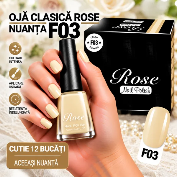 Ojă Clasică Rose Engros - Nuanța F03 - Cutie 12 Bucăți
