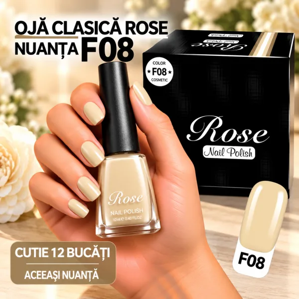 Ojă Clasică Rose Engros - Nuanța F08 - Cutie 12 Bucăți
