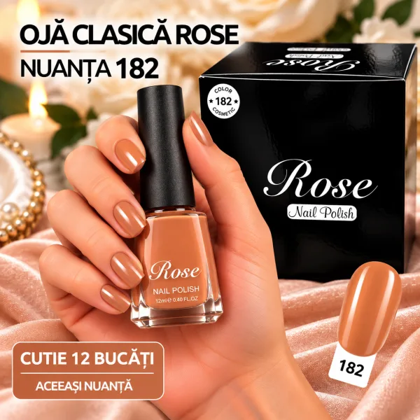 Ojă clasică Rose Nuanța 182 - cutie 12 bucăți Angro