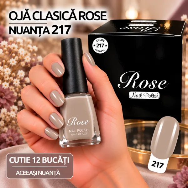 Ojă clasică Rose 12 ml - Nuanța 217 - Set 12 bucăți