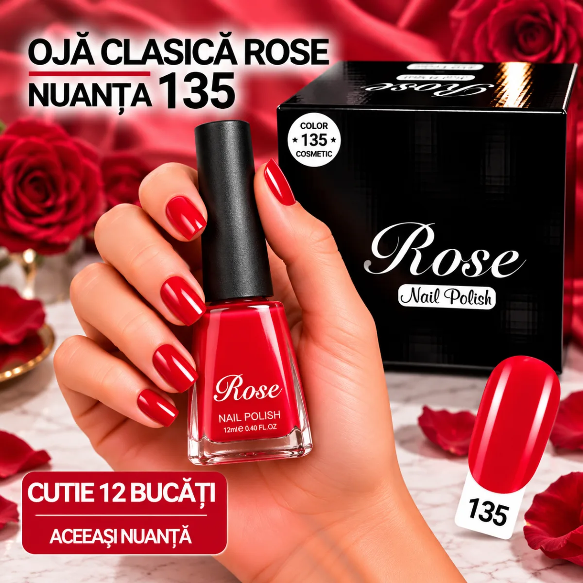 Ojă clasică - Rose Nail Polish, nuanța 135 En Gros — Görsel 1