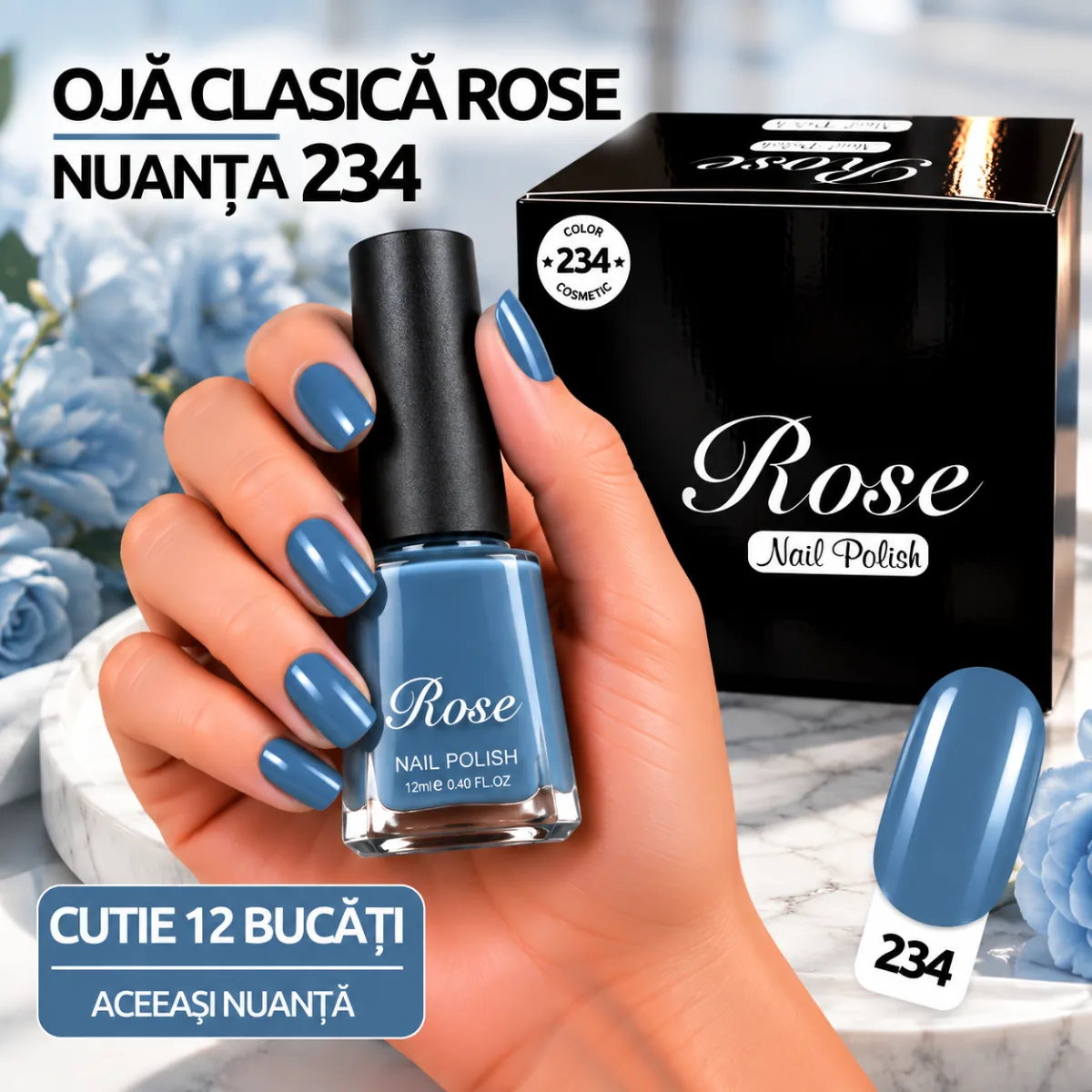 Ojă clasică Rose 12 ml - Nuanța 234 - Set 12 bucăți — Görsel 1